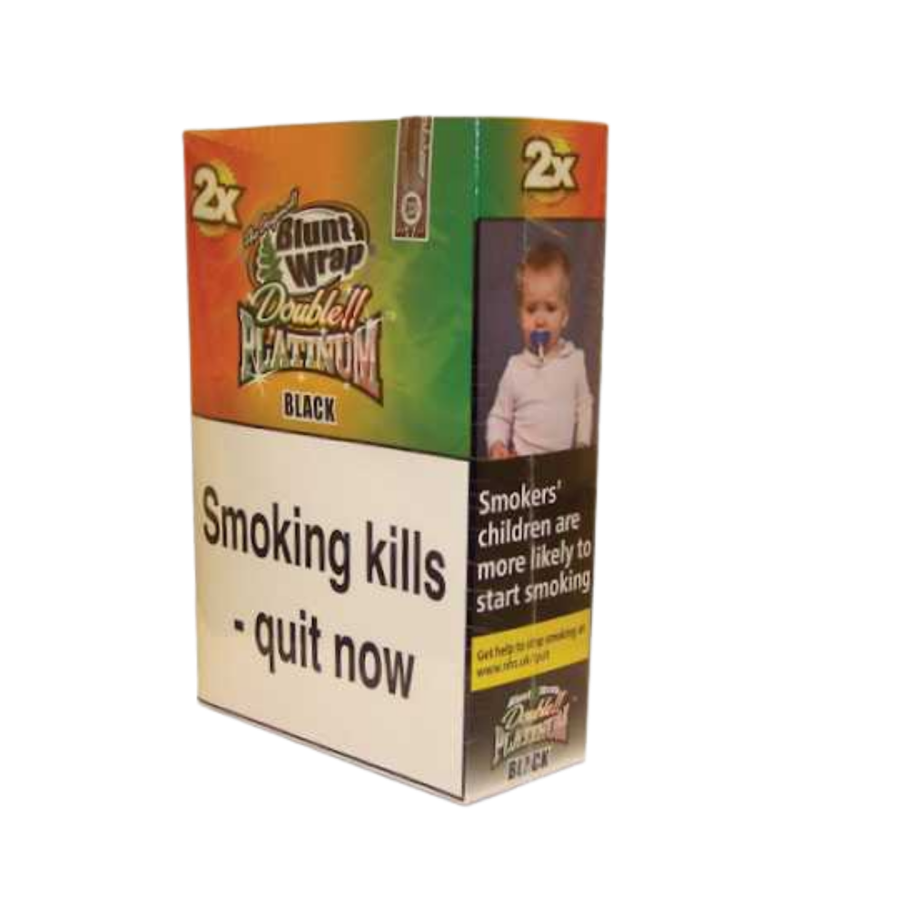 Blunt Wraps Double Platinum Black 2-Pack 25/Box