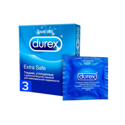 Durex Condom Extra Safe (Blue) 3-Pack 12/Box