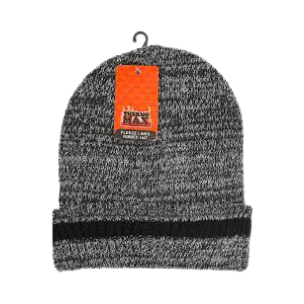HAT12-1 Mens Thermal Max Fleece Lined Ribbed Hat X 12