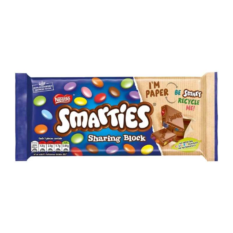 Chocolate Smarties Sharing Block 90g