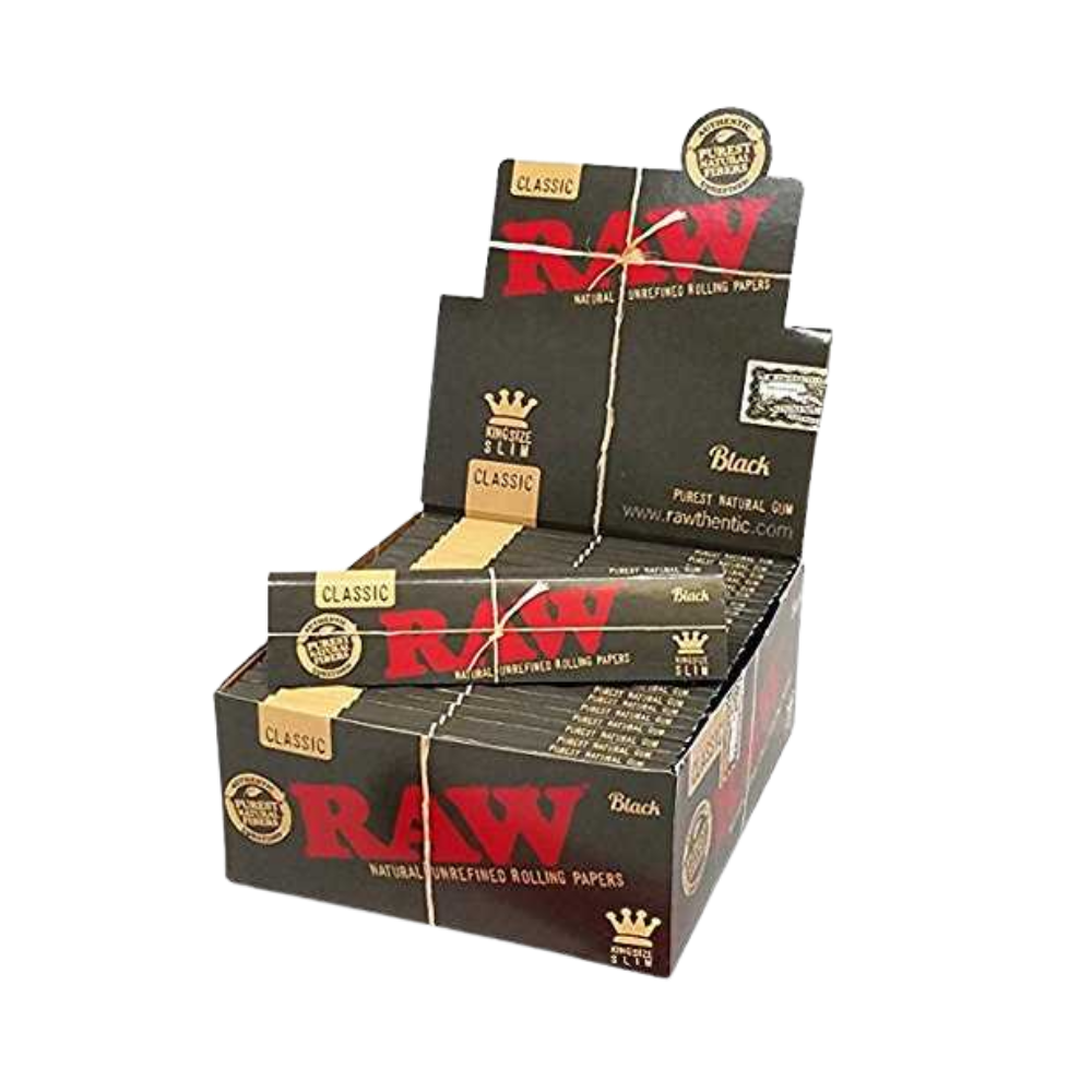 RARPCKSB Raw Black Rolling Paper King Size Slim X 50