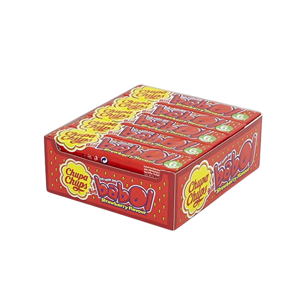 CHCBGST20 Chupa Chups Bubble Gum Strawberry 6ct 27.60g X 20