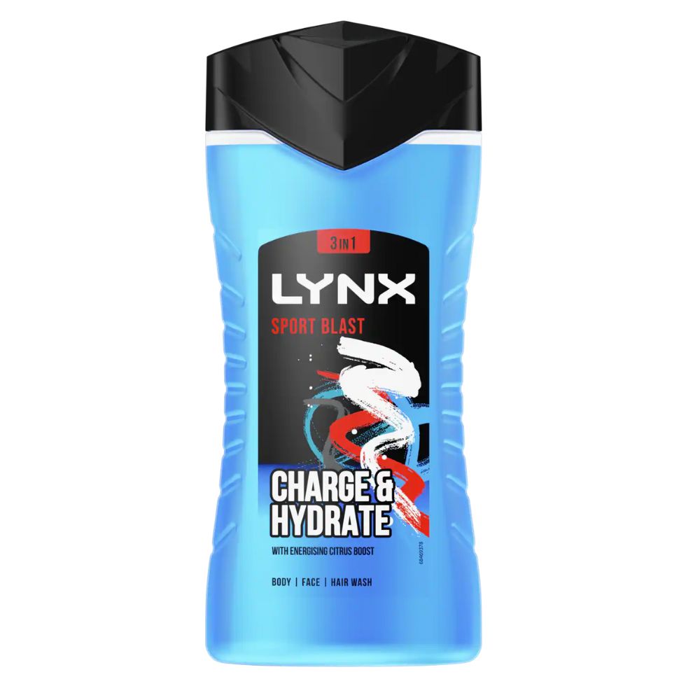 Lynx Shower Gel 225ml Pack of 6 4 Shower Gel Lynx Sport Blast