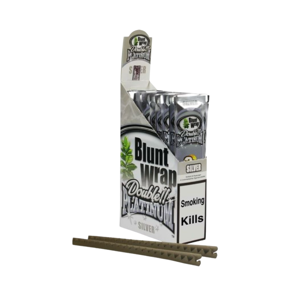 Blunt Wraps Double Platinum Silver 2-Pack 25/Box