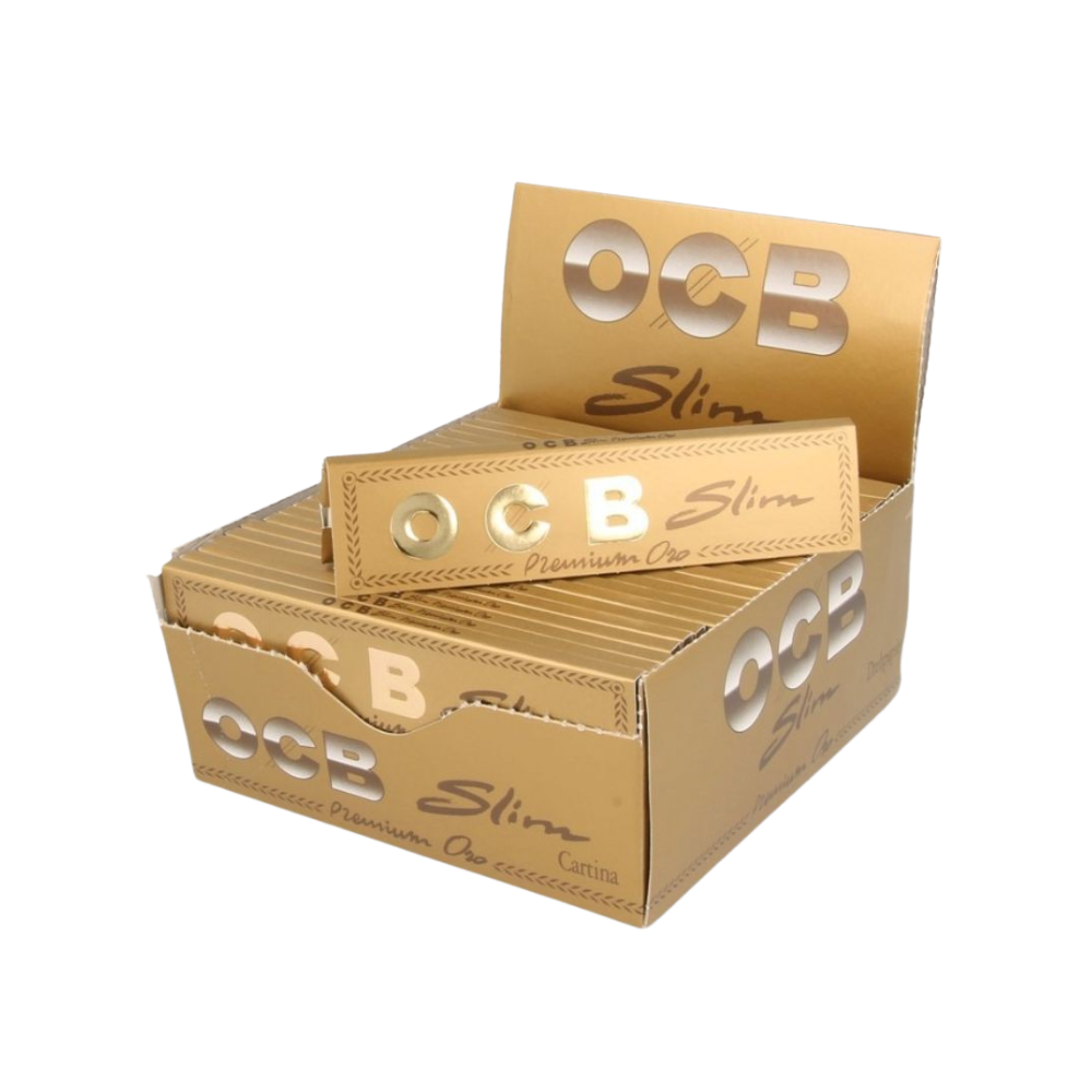 OCBKSG50 OCB Rolling Paper Gold Slim King Size Box of 50