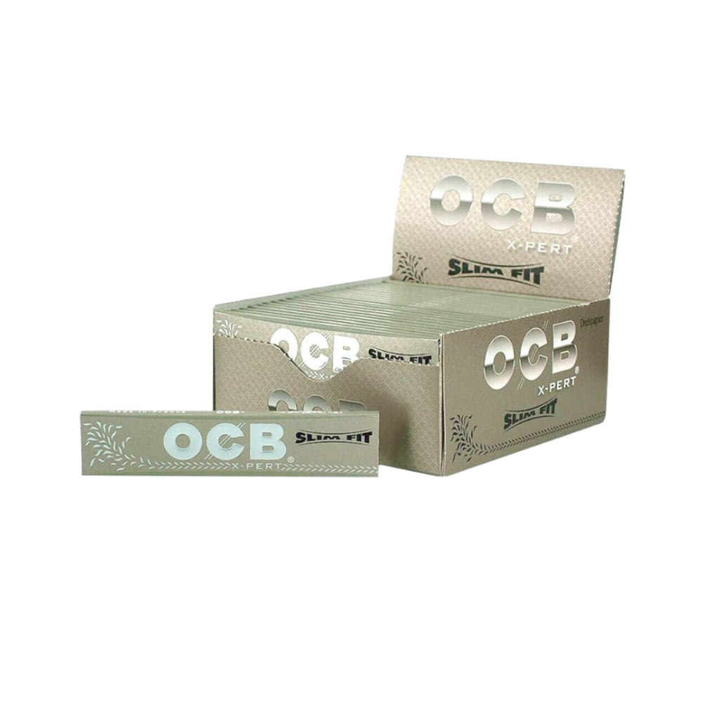 OCBKSSI50 OCB Rolling Paper Silver X-Pert Slim-Fit King Size Box of 50