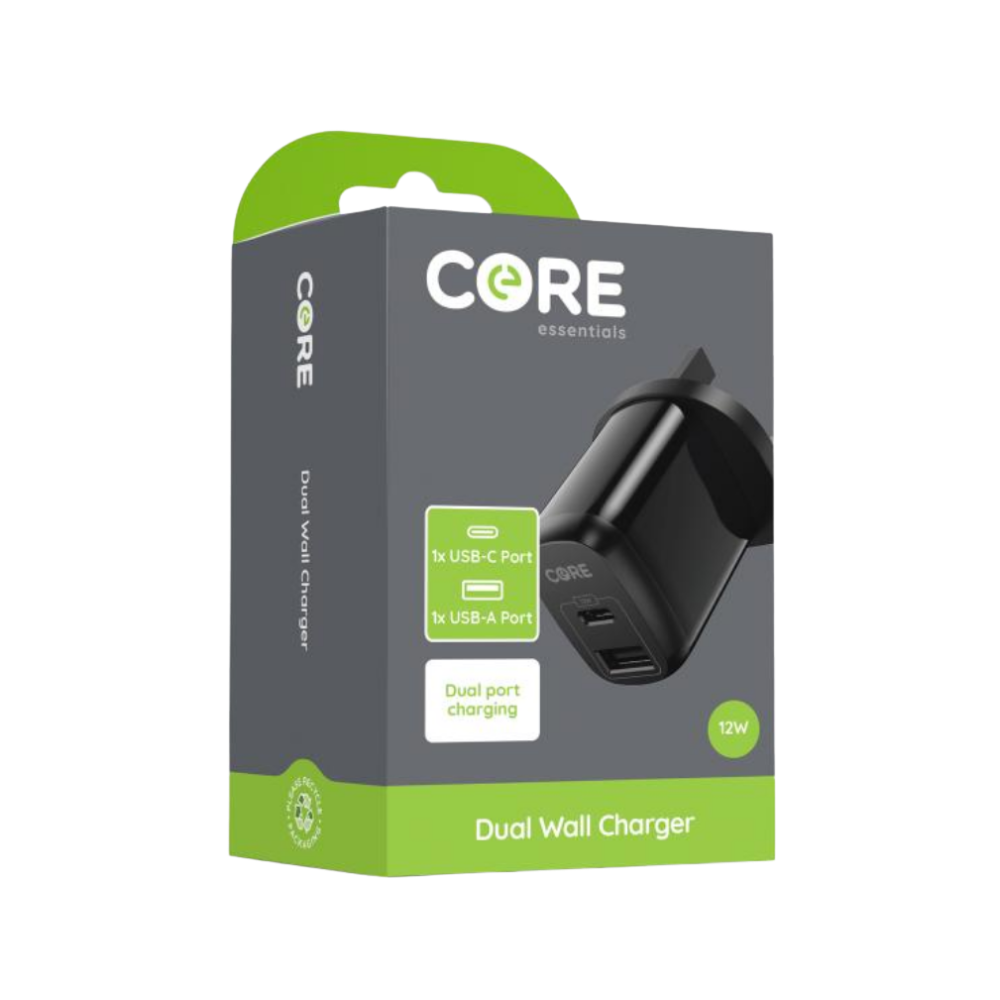 Core Wall Charger 12W Dual USB & C Type (Type-C/A)  x 5