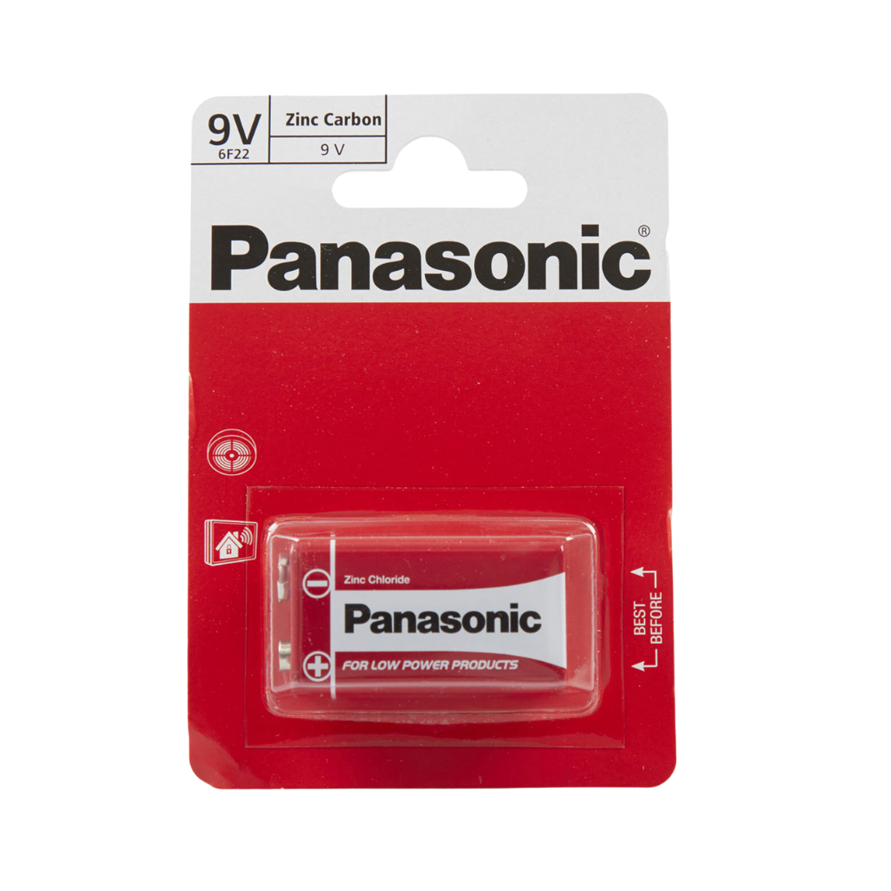 Batteries Panasonic Zinc Carbon 9V-1 Panasonic Zinc Carbon 9V-1 Battery Box of 12