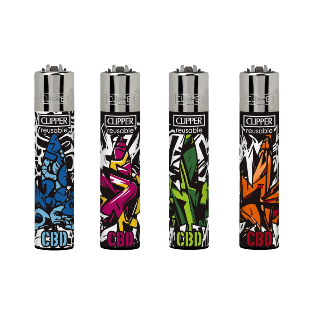 LIC48URW Clipper Urban Weed Lighters Tray of 48
