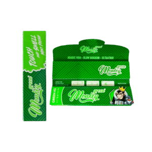 Monkey King Smell Pack Green King Size Rolling Papers + Tips (Combi) X 24
