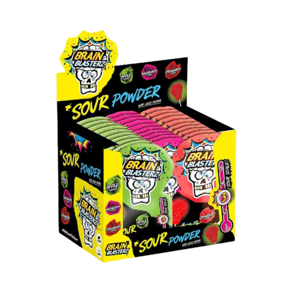 CABBDL24 Brain Blasterz Dip n Lick Lollipop 10g Display of 30