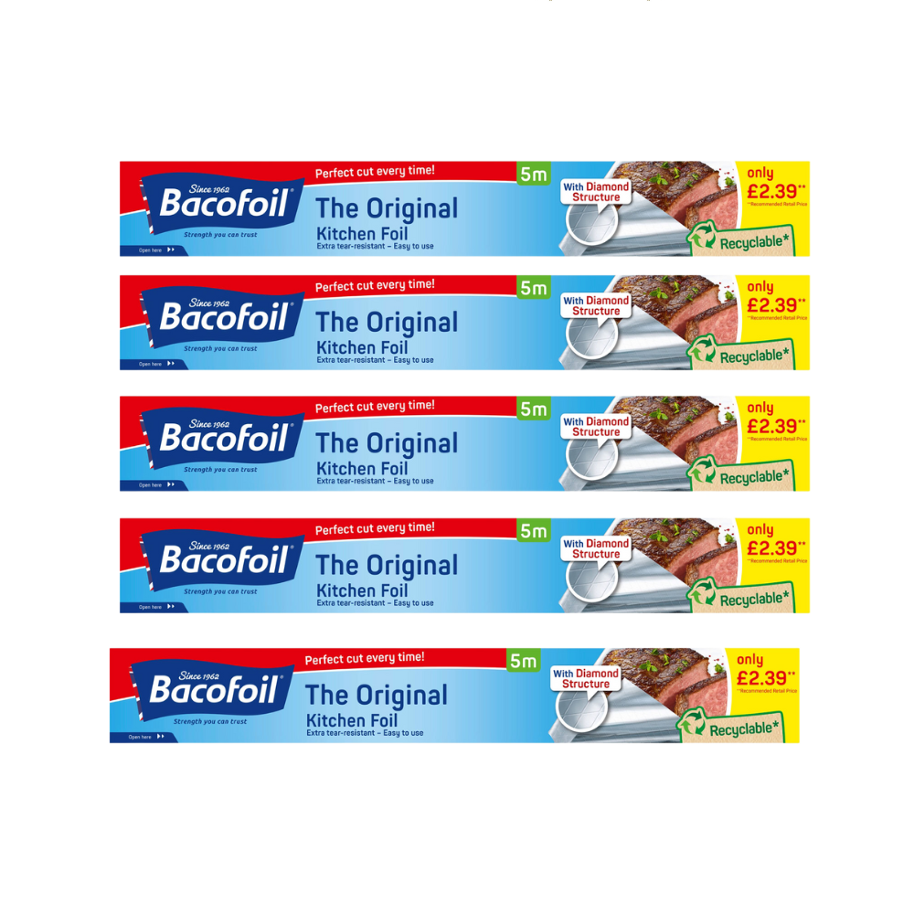 BACF300 Bacofoil Kitchen Foil 300MM x 5 MTR £2.39 Pack of 6