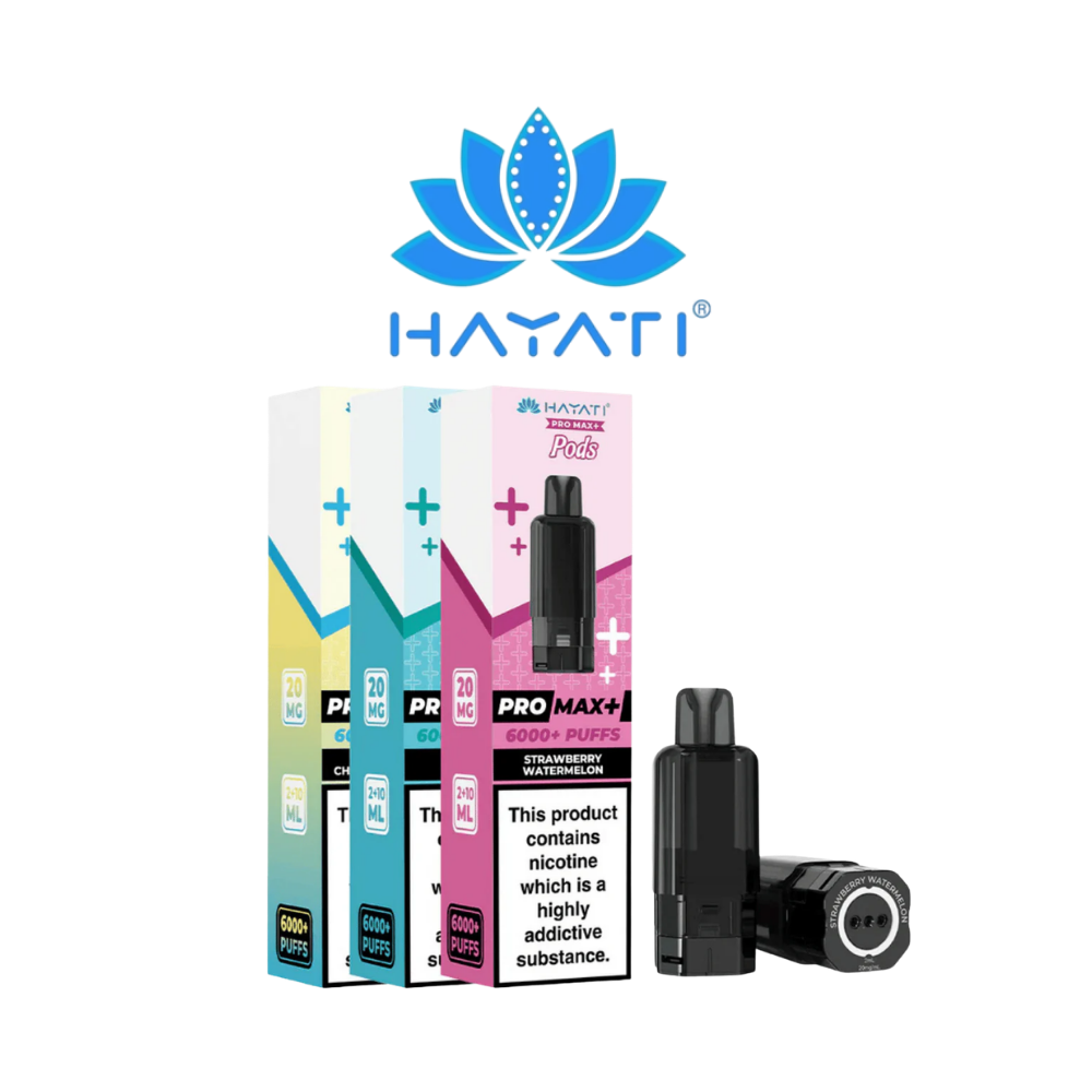Hayati 6K Pro Max+ Prefilled Pods Display of 5