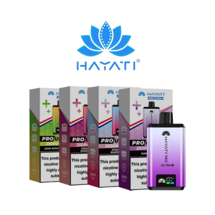 Hayati Pro Ultra 25K Vape Kit Display of 5