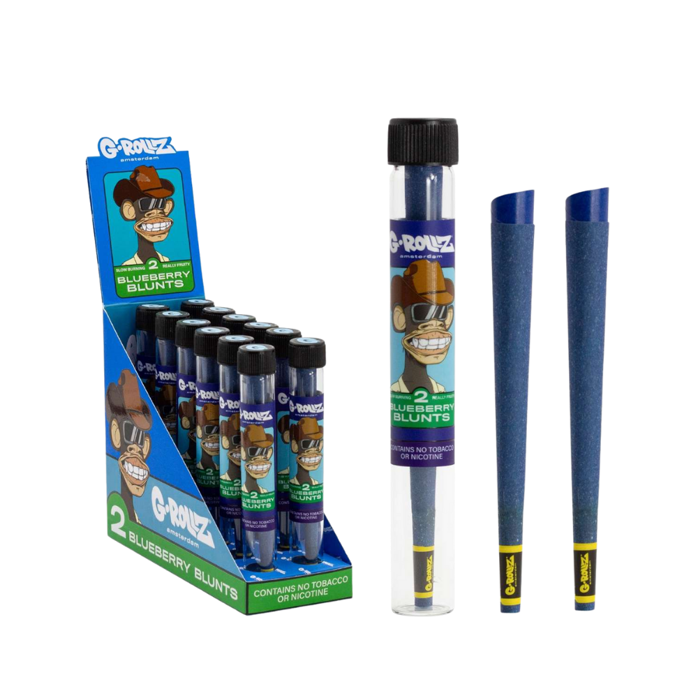 GRKSBBL G-Rollz King Size Blunt Terpene Infused Cones x 12 - Blueberry Blunts