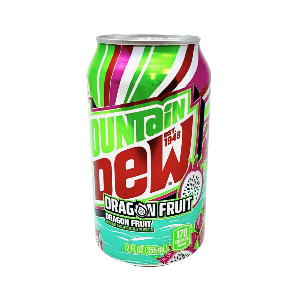 Mountain Dew (USA) 355ml Can Box of 12 8 Mountain Dew Dragon Fruit 355mL Can x 12