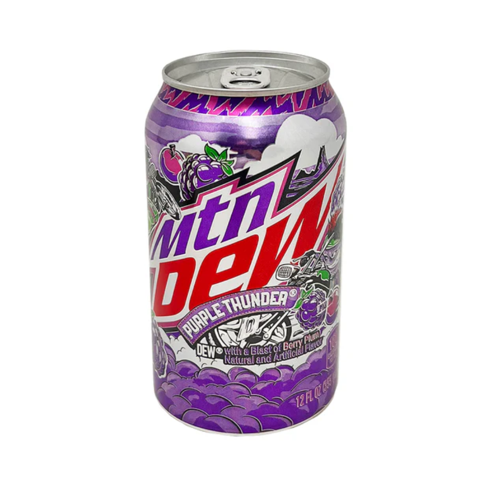Mountain Dew (USA) 355ml Can Box of 12 5 Mountain Dew Purple Thunder 355mL Can x 12