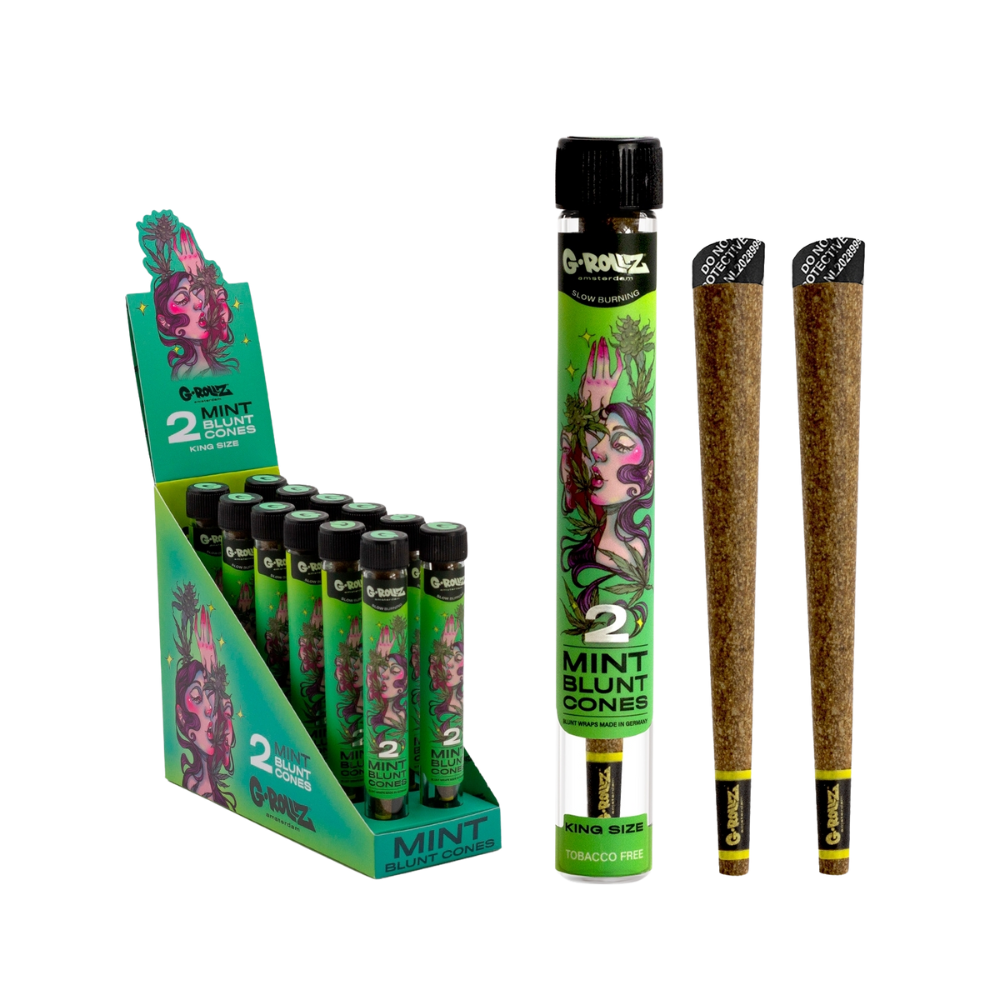 GRKSBM G-Rollz King Size Blunt Terpene Infused Cones x 12 - Mint