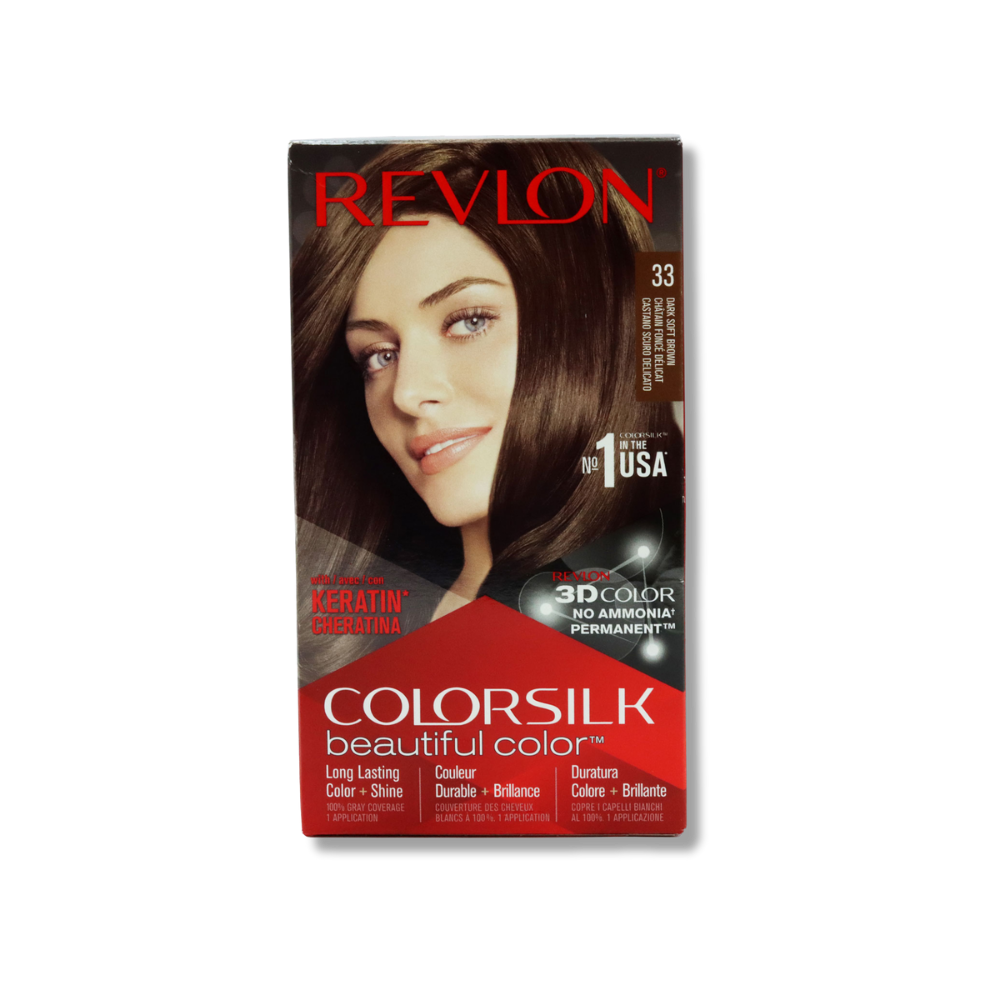 REC33 Best Revlon Colorsilk #33 Dark Soft Brown Pack of 3 Wholesale Bulk