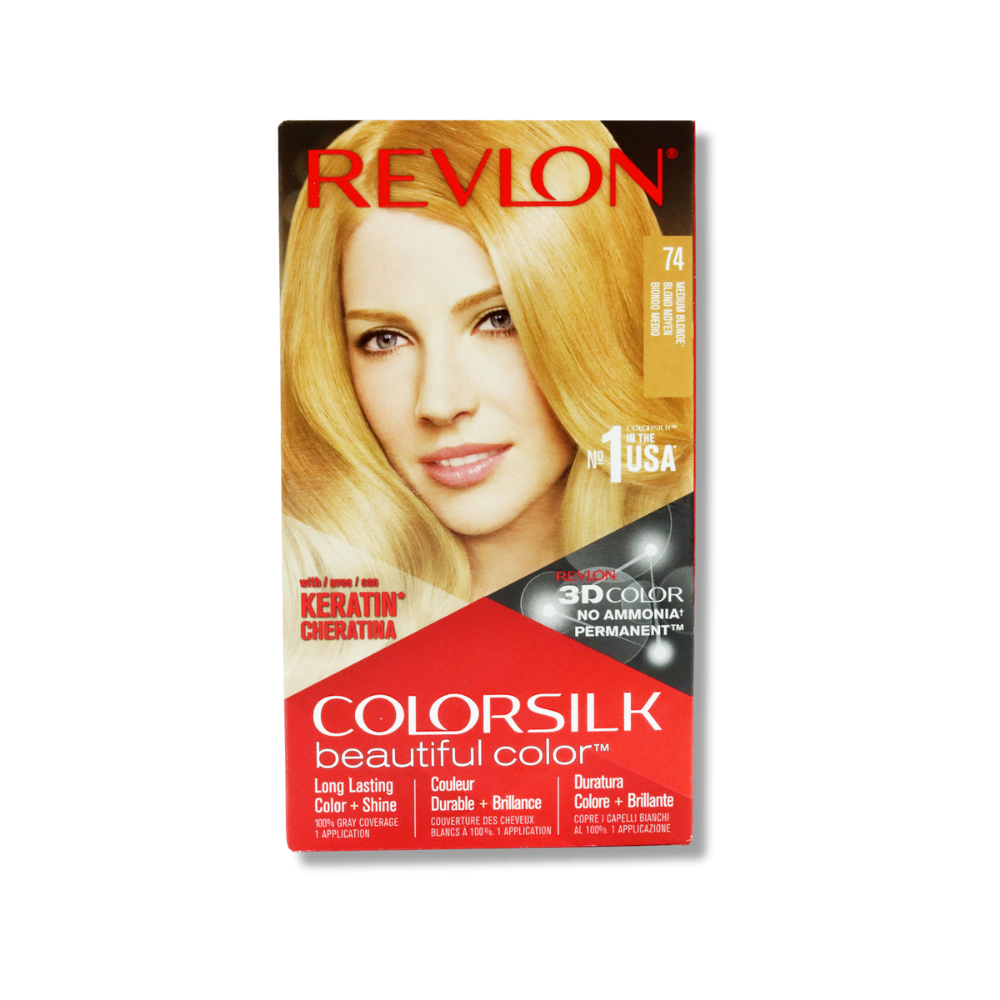 REC74 Best Revlon Colorsilk #74 Medium Blonde Pack of 3 Bulk Hair Dye