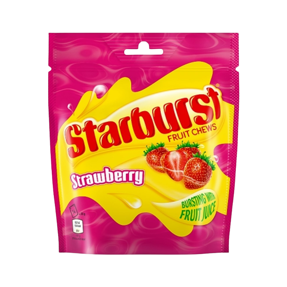STB138ST Starburst Fruit Chews 138g Bag 12/Box STRAWBERRY