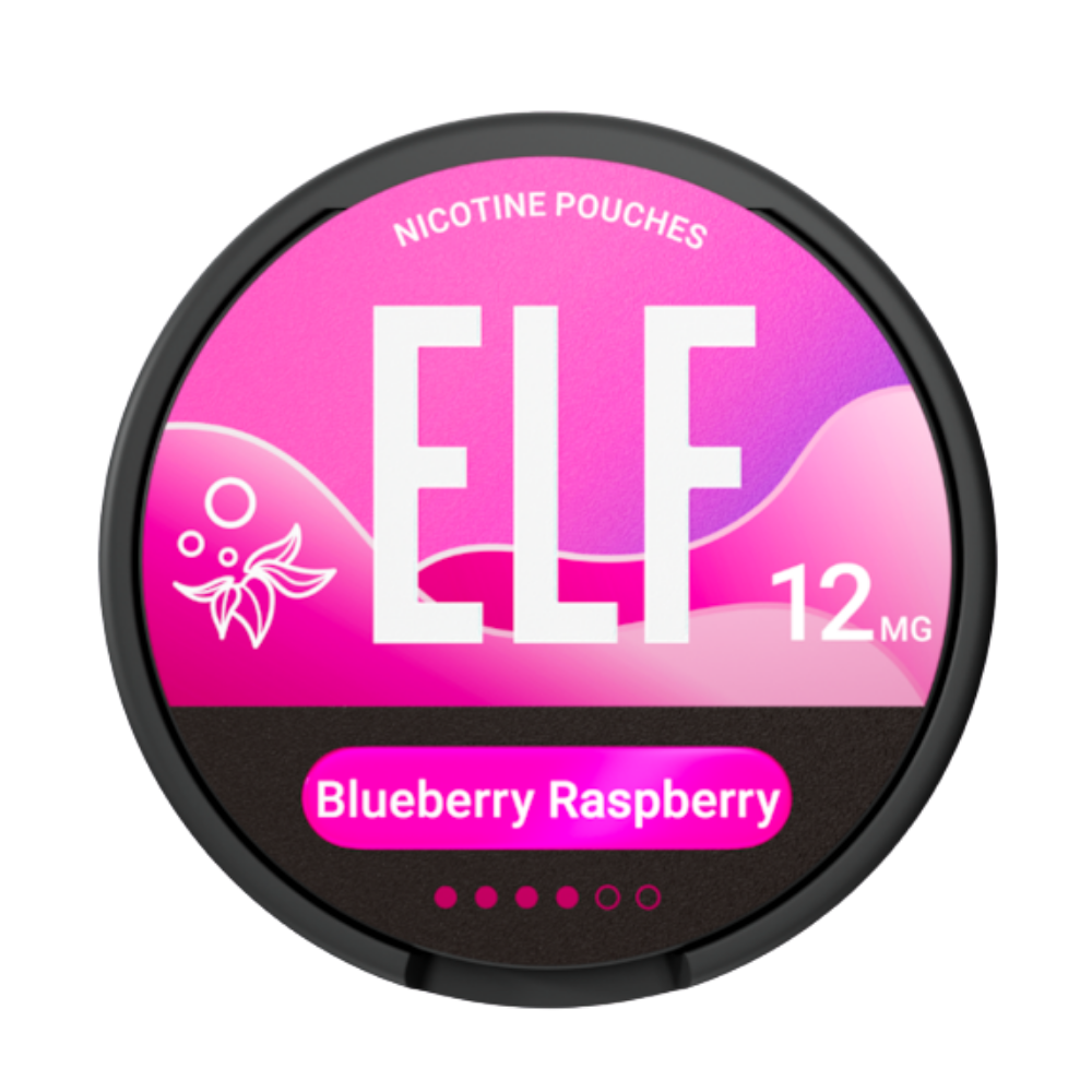 Elf 12mg blueberry raspberry ELF 12mg Nicotine Pouches Roll of 10