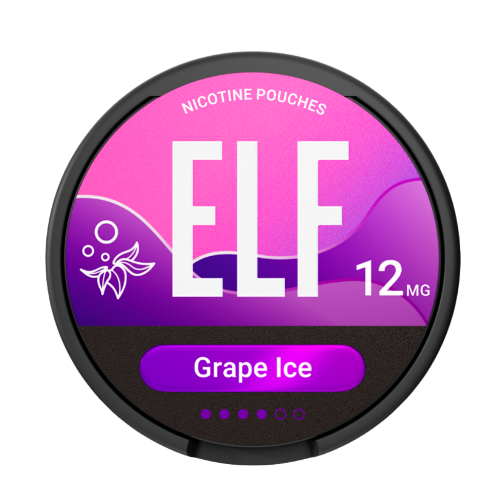 Elf 12mg grape ice ELF 12mg Nicotine Pouches Roll of 10