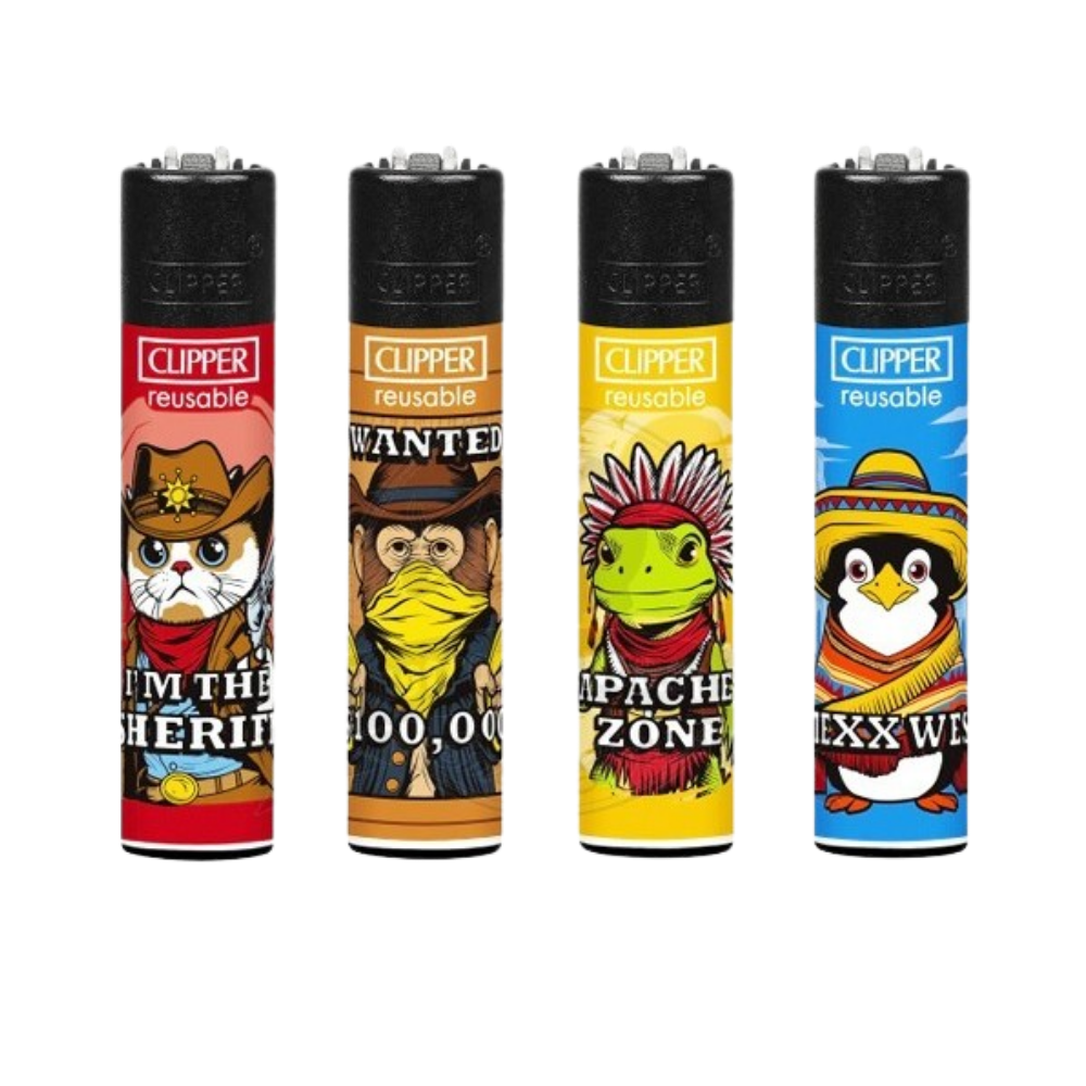 Clipper Printed Lighters Tray of 48 8 Clipper Hollywood Animal-1 Lighters Tray of 48