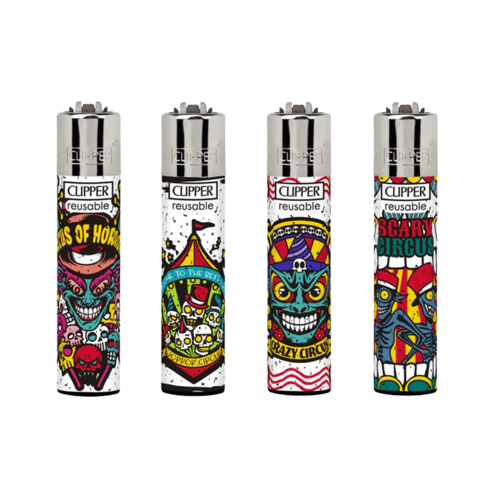 clipper printed lighter tray of 48 – horror days 2 Clipper Printed Lighters Tray of 48 - Horror days 2