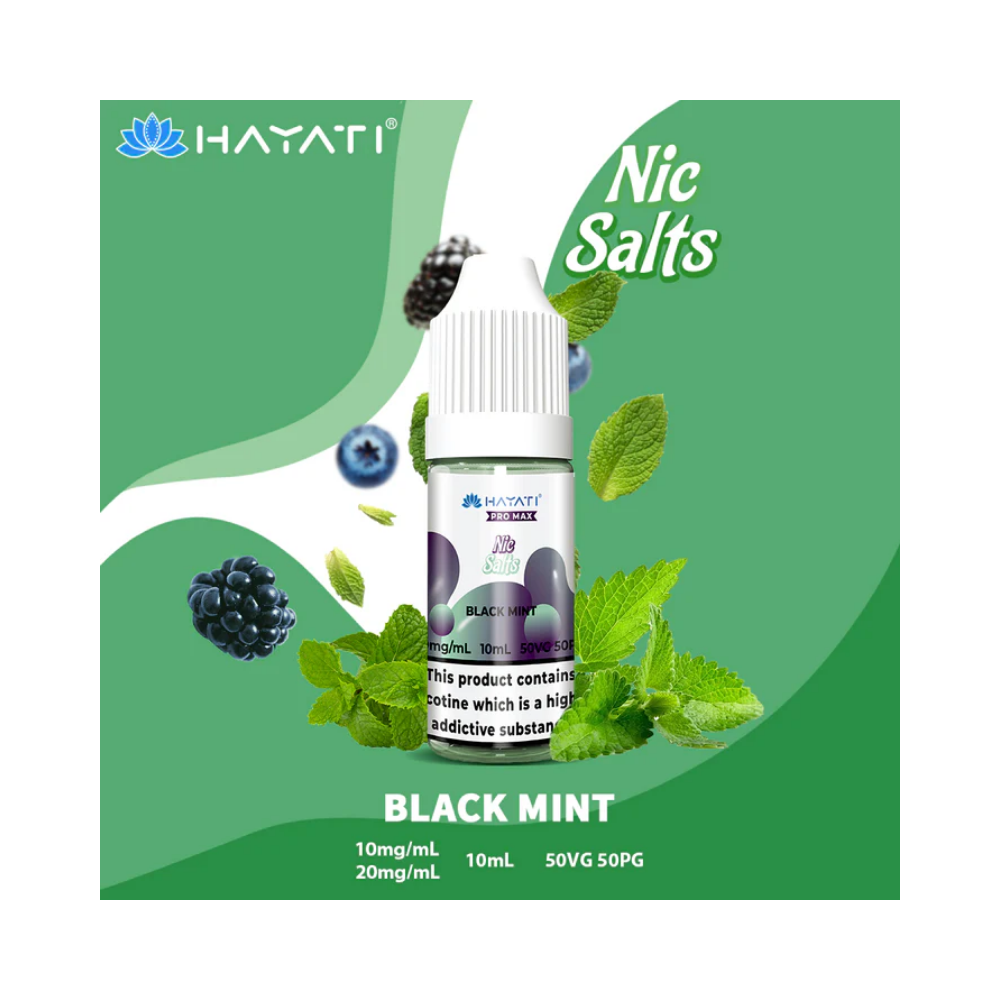 hayati promax nic salt 20mg-black mint Hayati Pro Max Nic Salt 20mg Box of 10 - Black Mint