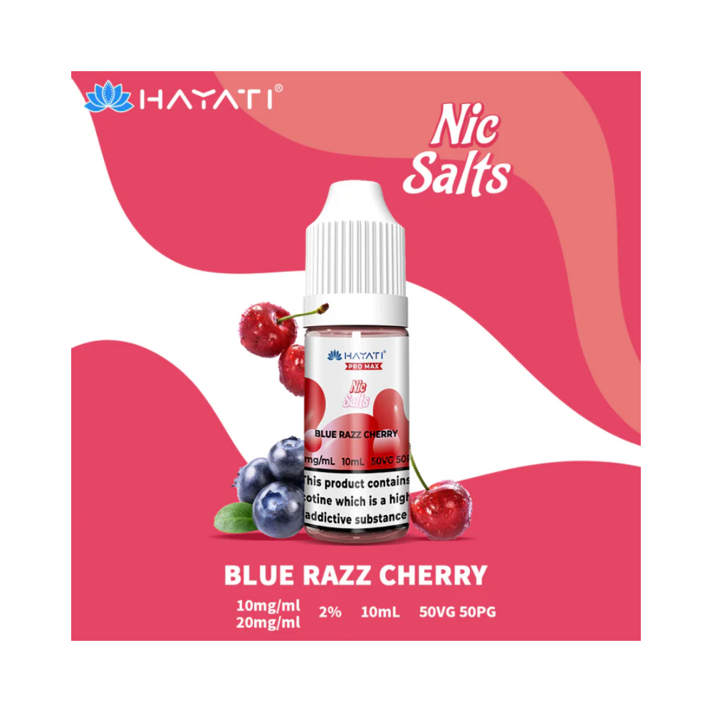 hayati promax nic salt 20mg- blue raz cherry Hayati Pro Max Nic Salt 20mg Box of 10 - Blue Razz Cherry