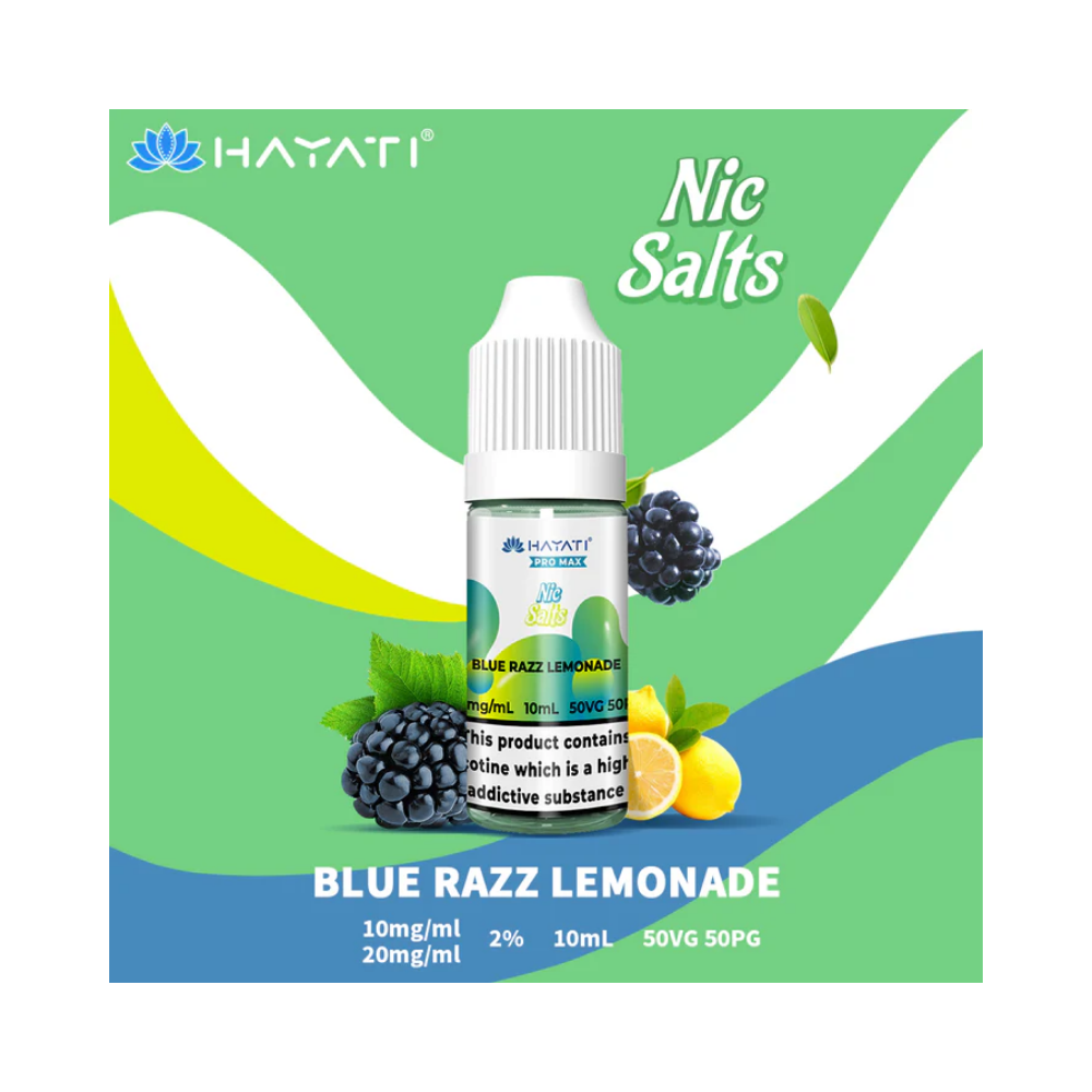 hayati promax nic salt 20mg-blue razz lemonade Hayati Pro Max Nic Salt 20mg Box of 10 - Blue Razz Lemonade
