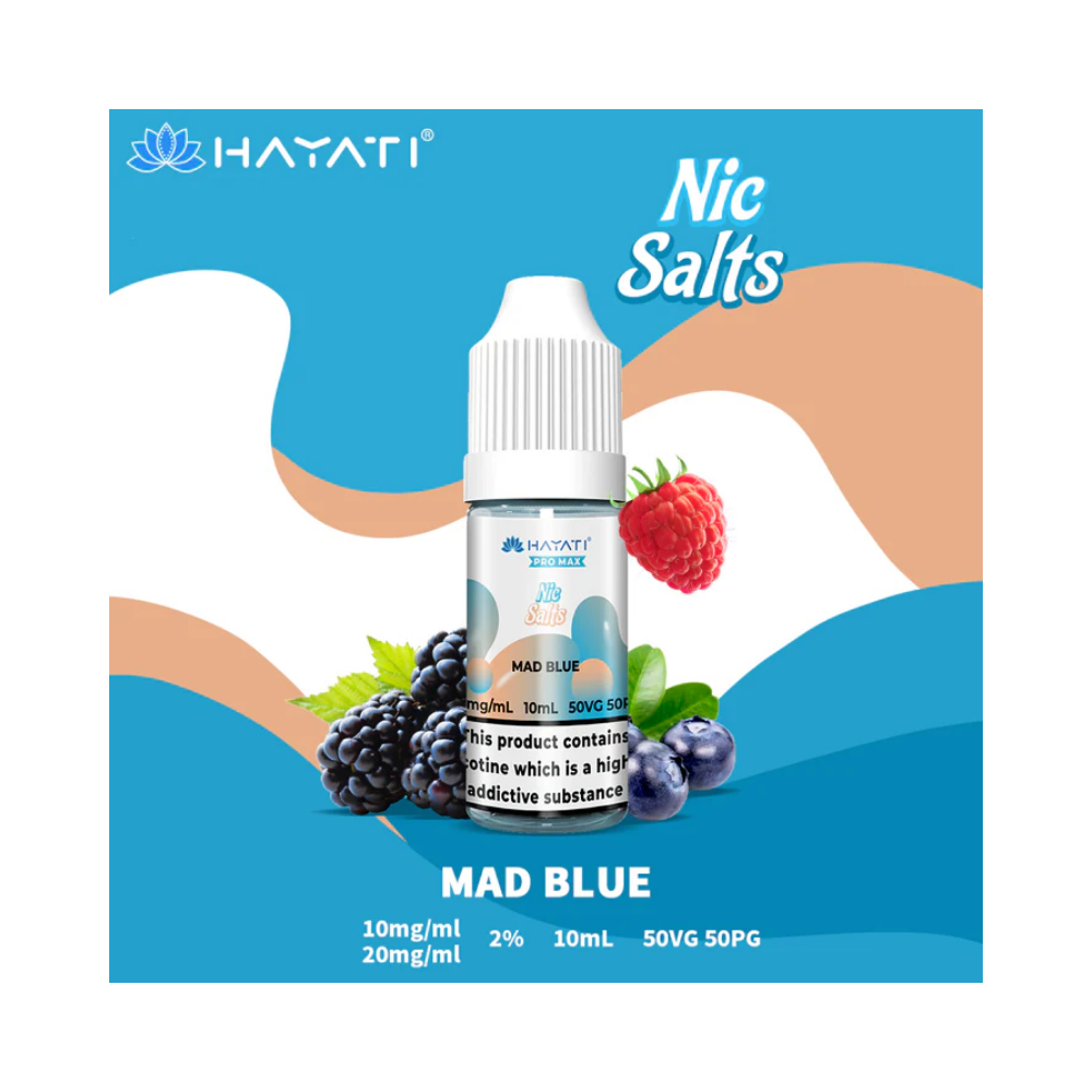 hayati promax nic salt 20mg-mad blue Hayati Pro Max Nic Salt 20mg Box of 10 - Mad Blue