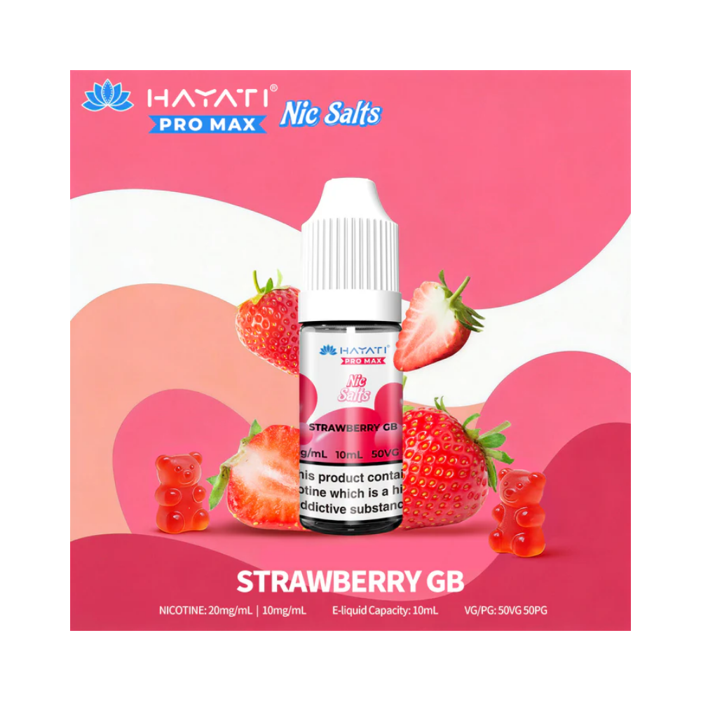 hayati promax nic salt 20mg-strawberry gb Hayati Pro Max Nic Salt 20mg Box of 10 - Strawberry GB