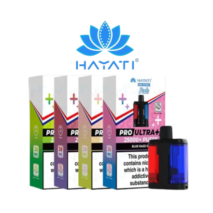 hayati pro ultra 25k refill pods display of 5