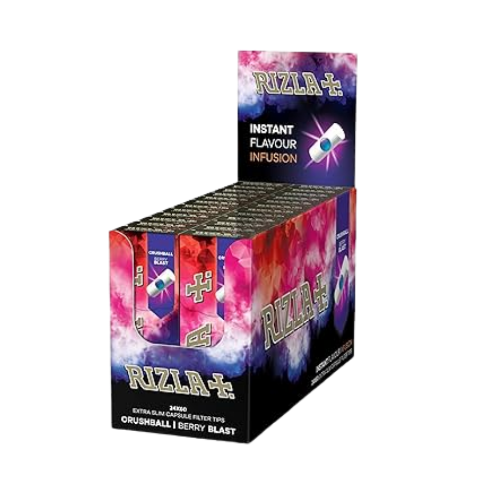 Rizla Extra Slim Crushball Filters Box of 24 berry blast Rizla Extra Slim Crushball Filters Box of 24 - Berry Blast
