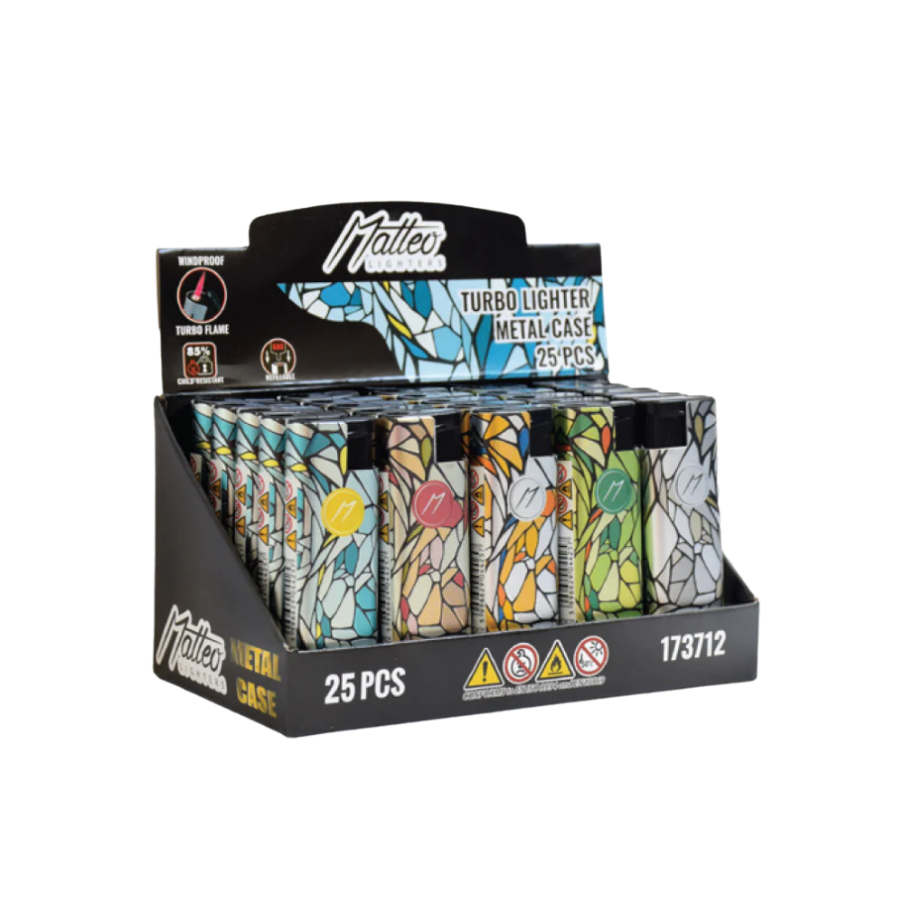 matteo metal case windproof lighter tray of 25 – mozzic Matteo Metal Case Windproof Lighters Tray of 25 - Mozzic