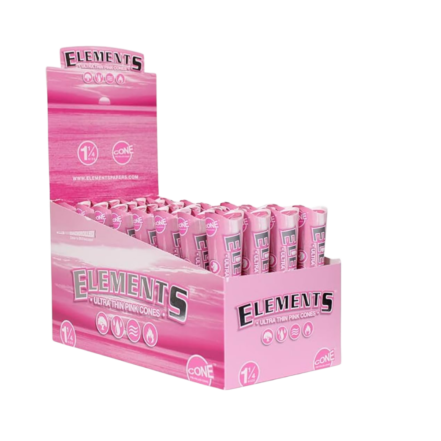 Elements Rolling Papers & Accessories - King Size Pink Cone 32x3Pack