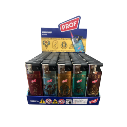 Prof Windproof 3D Effect Printed Lighters 50 Per Tray - EGYPT