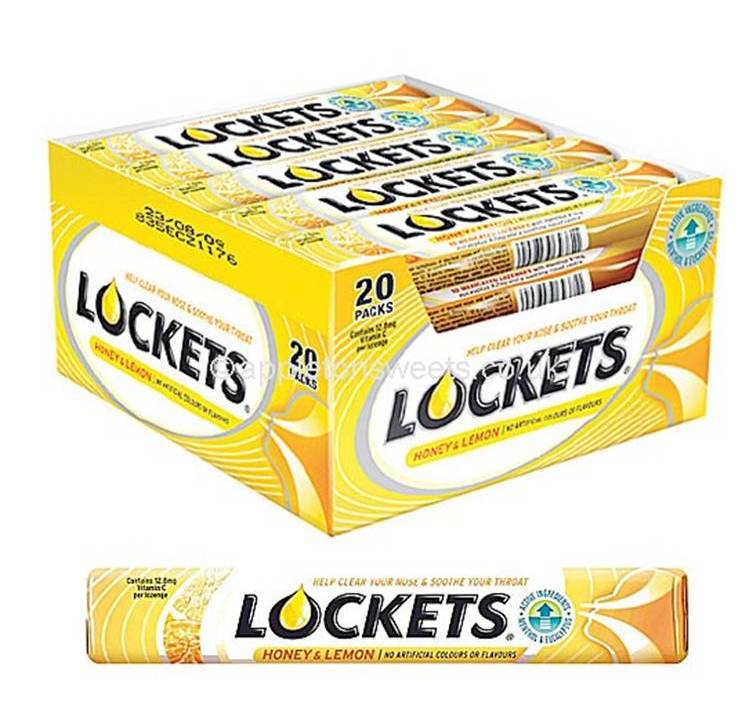 LO20CT Candy Lockets Honey & Lemon 10 ct 20 Per Box