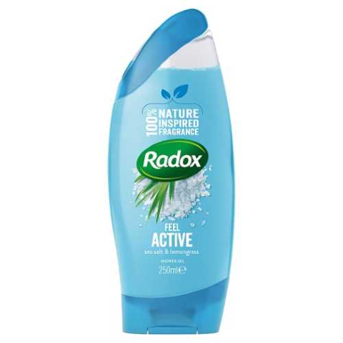 SHGRFA Radox Shower Gel 225ml Pack of 6 - Feel Active (light blue)